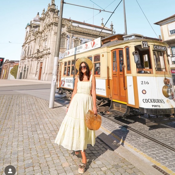Tularosa Women's Eleanora Embroidered Dress Smocked Mellow Yellow Size S NWT - Picture 9 of 12